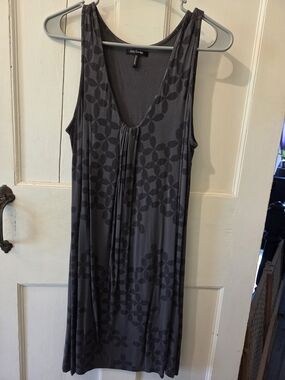 Daisy Fuentes Charcoal Floral-Print Midi Tank Dress